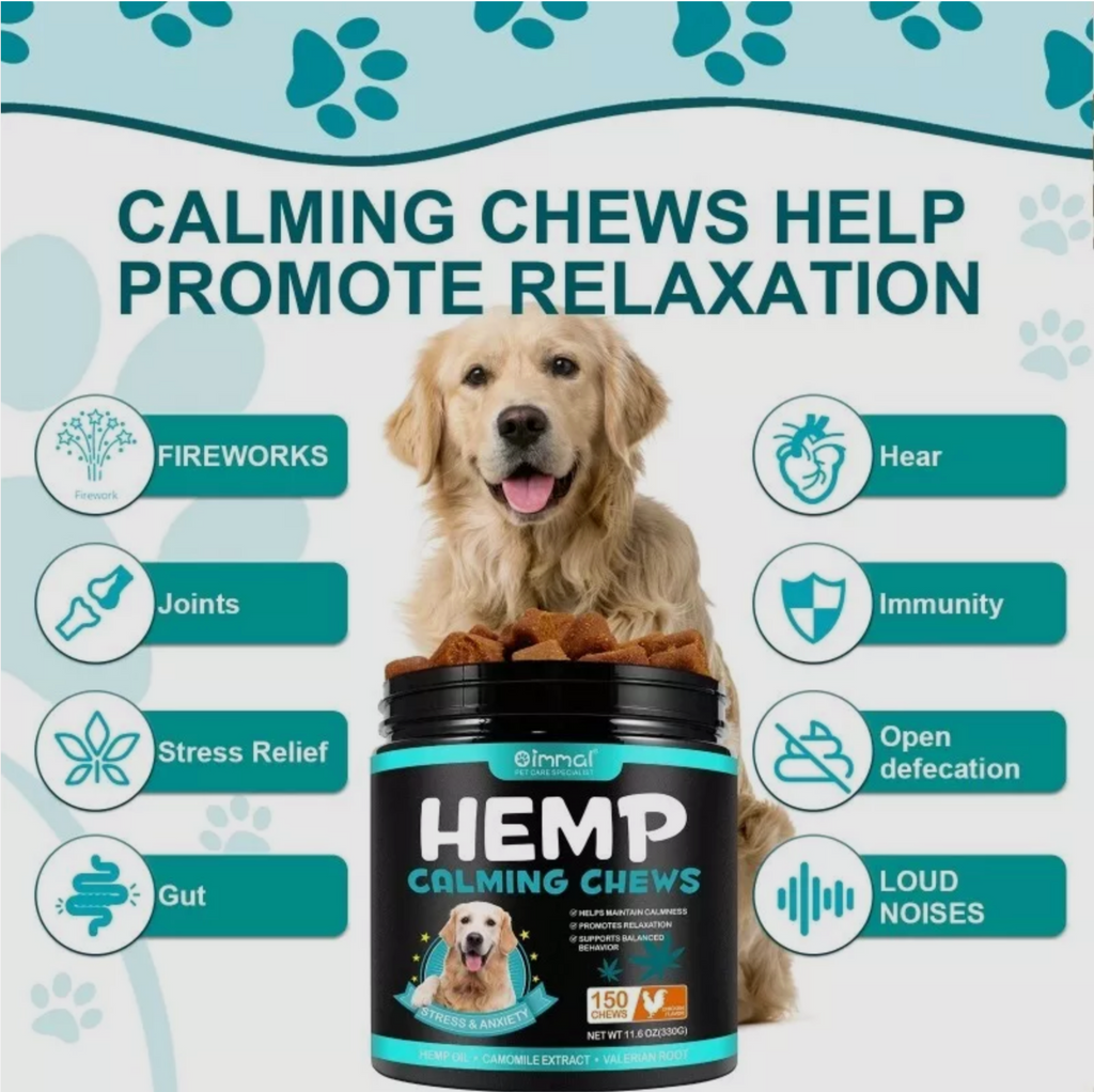Oimmal Hemp calming dog chews (150) - Chicken Flavour
