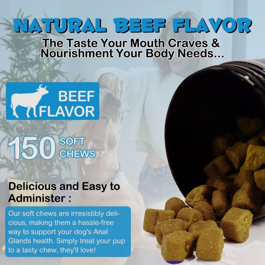 Oimmal Anal Gland Dog Chews (150) - Beef Flavour