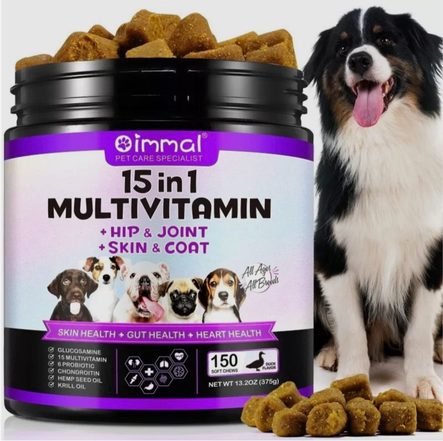 Oimmal Multivitamin 15 in 1 Dog Chews (150) - Duck Flavour