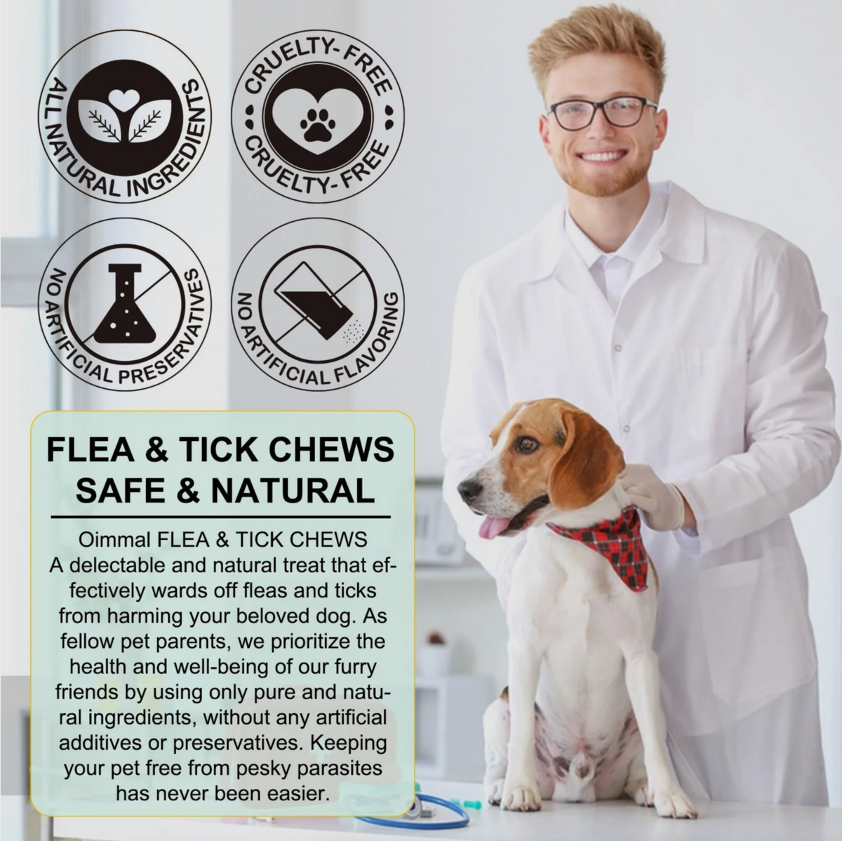 Oimmal Flea and Tick Dog Chews (150) - Peking Duck Flavour