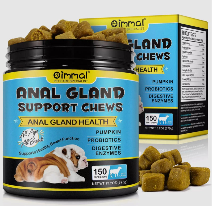Oimmal Anal Gland Dog Chews (150) - Beef Flavour