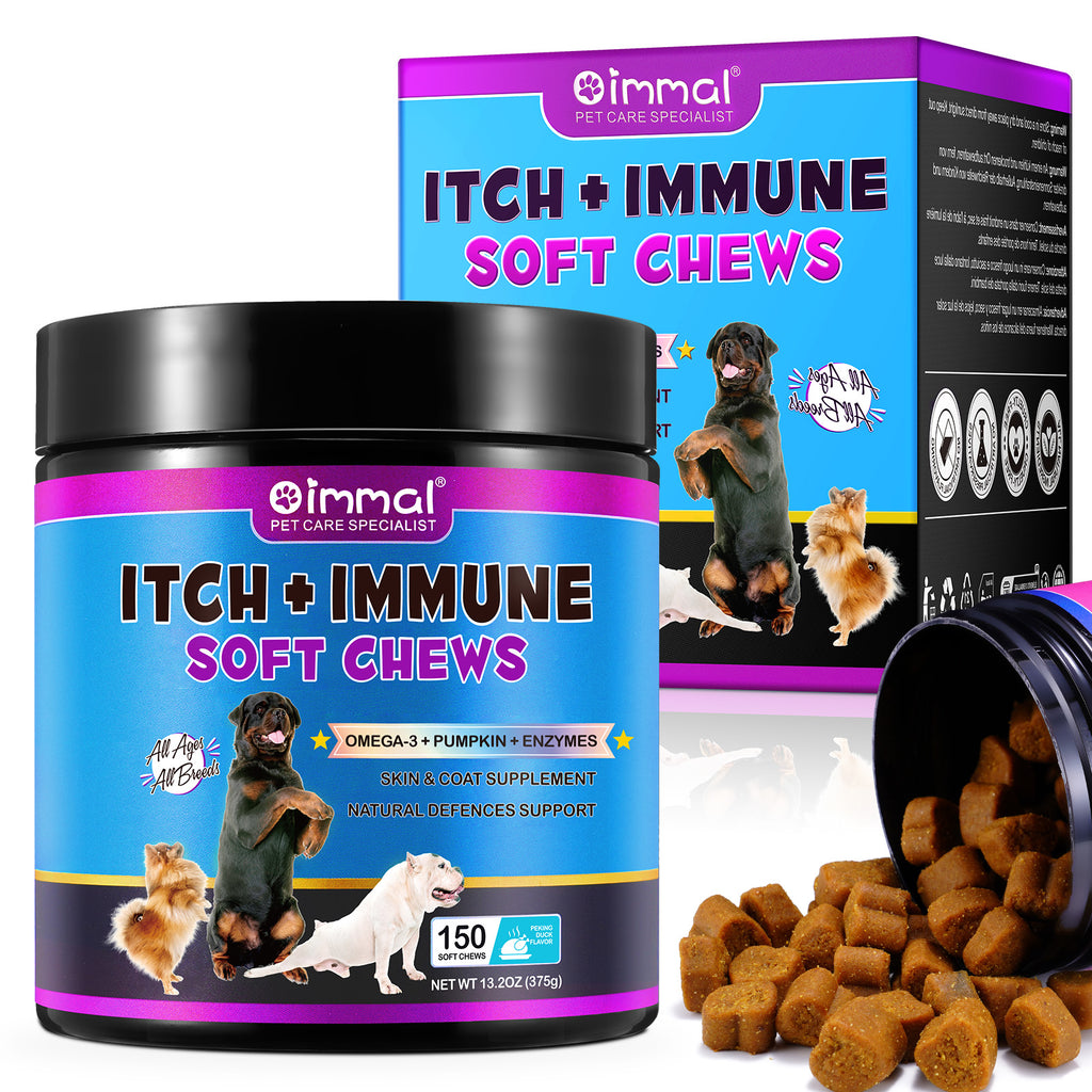 Oimmal Itch & Immune Dog Chews (150) - Pecking Duck Flavour