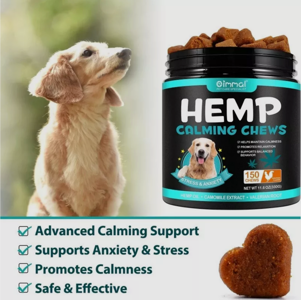 Oimmal Hemp calming dog chews (150) - Chicken Flavour