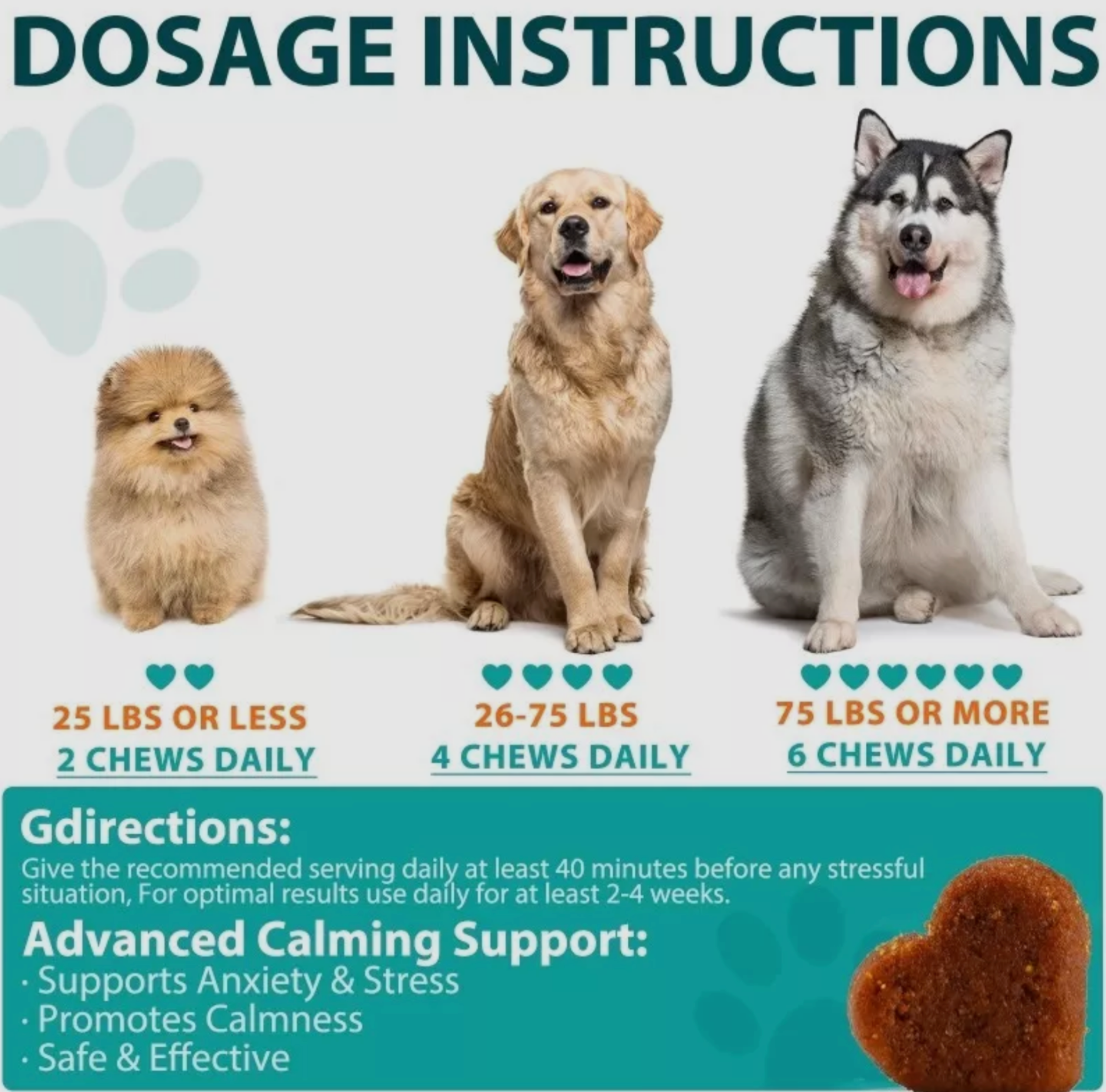 Oimmal Hemp calming dog chews (150) - Chicken Flavour