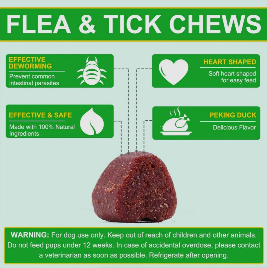 Oimmal Flea and Tick Dog Chews (150) - Peking Duck Flavour